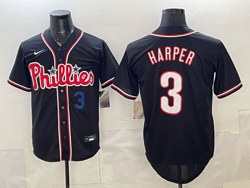 Men 2026 Philadelphia Phillies #3 Harper black Game Nike MLB Jersey 051802